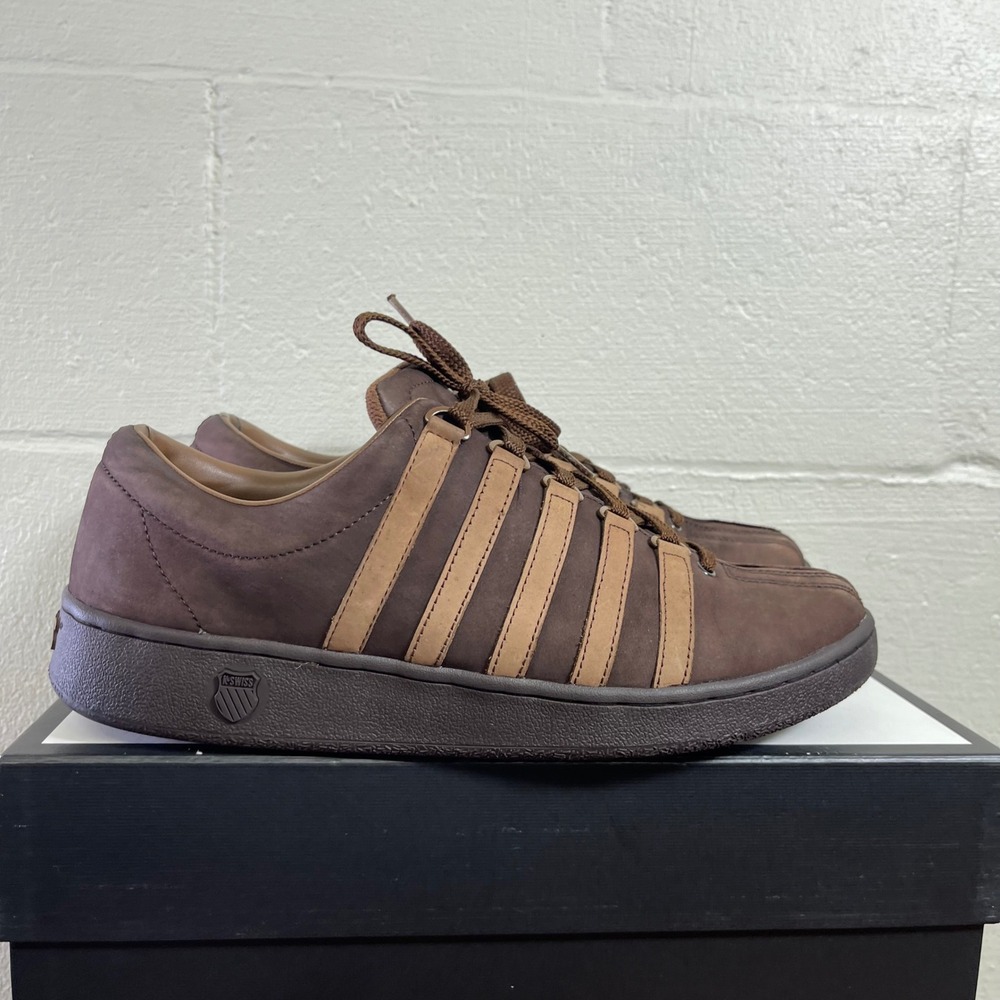 K-Swiss Classic Low Brown Nubuck Leather Tennis Shoes Sneakers Men's 13 US